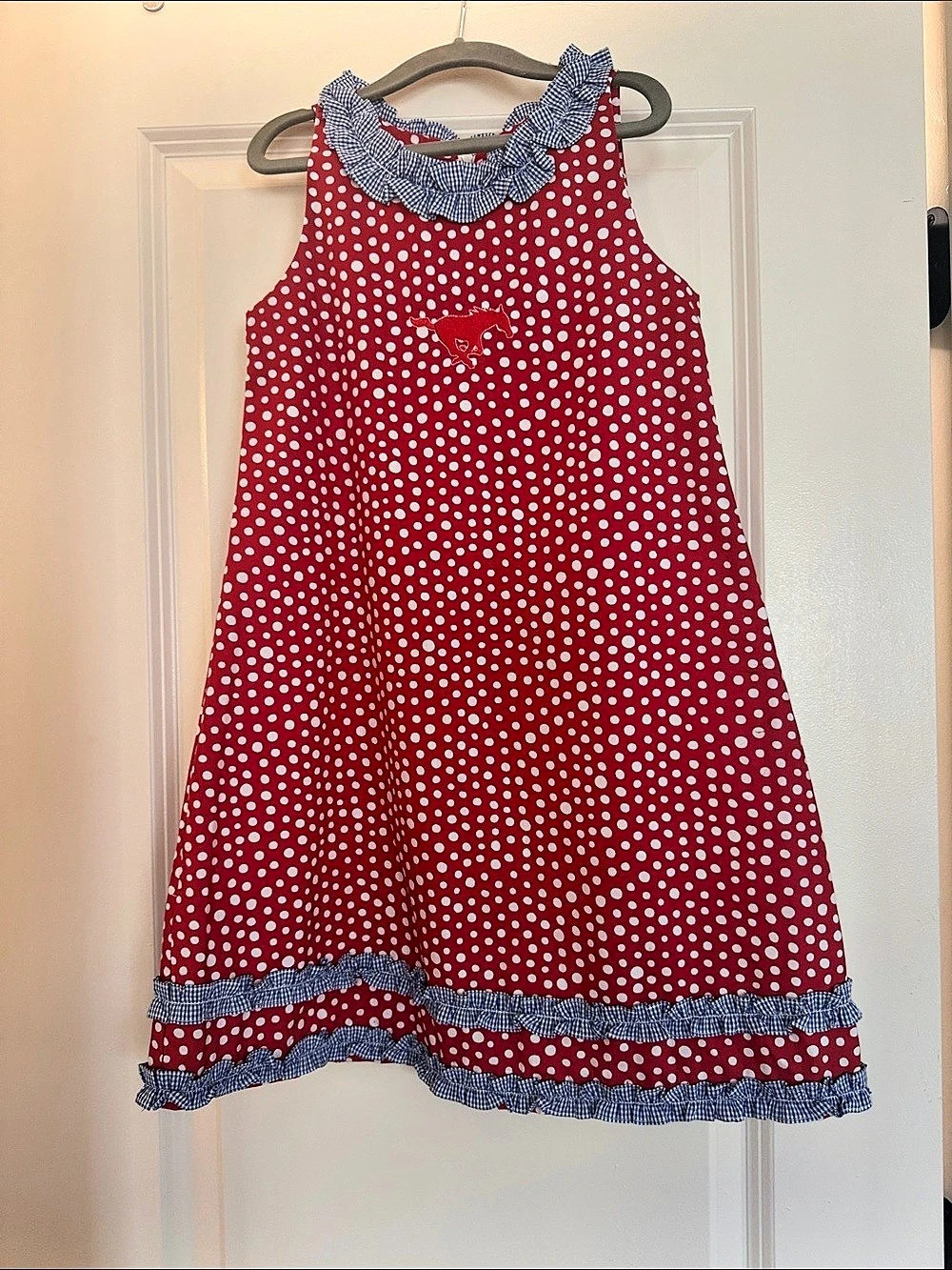 Vive La Fete SMU Girls Size 6 Red Polka Dot Dress Like New